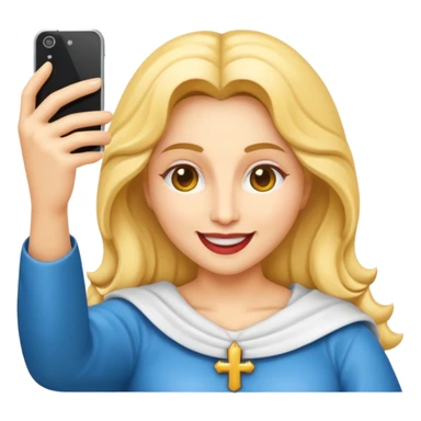 emoji della madonna vestita di BIANCO  con SCATTA UN SELFIE
 sticker