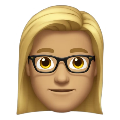 guy fashion bodybuilder glasses, developper brown straight hair sticker