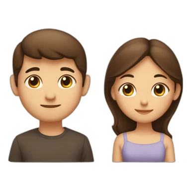 Garçon brun et fille brune en couple sticker