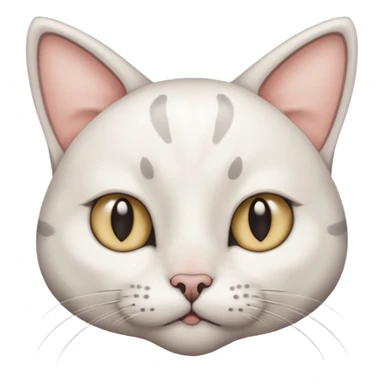 autistic cat that is white with grey ears side eyeing  sticker