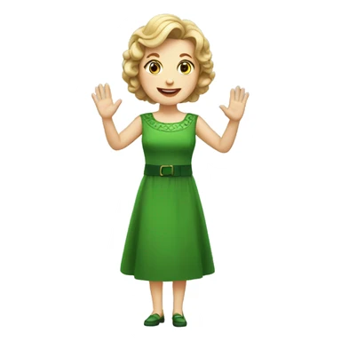 irish woman in dress waving sticker
