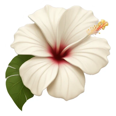 white and beige hibiscus flower  sticker