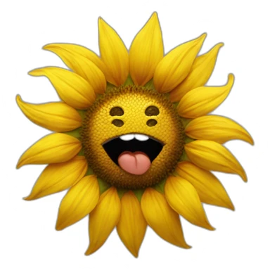 Sunflower with eyes and lips  sticker