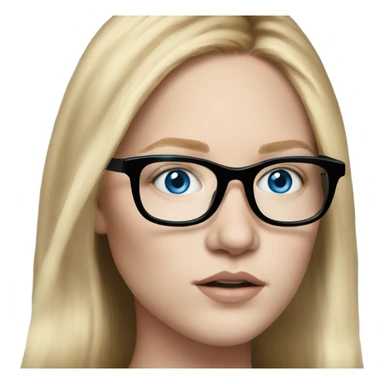 Life like anna delvey blonde, blue eyes wearing glasses  sticker