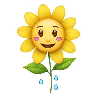 crying emojy offering flower sticker