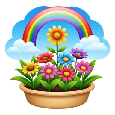 Rainbow + flower tray,Sky Gardener. sticker