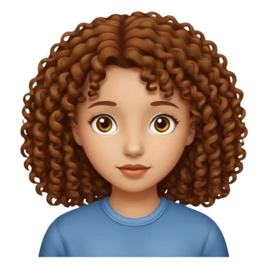 Girl with brown curly hair sticker