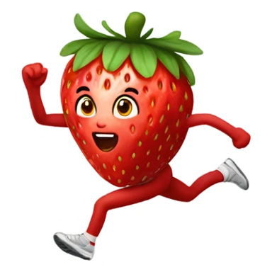 strawberry sprinting fast sticker
