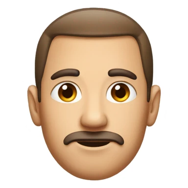 long head man with bushy eyebrows sticker