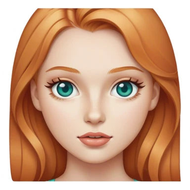 strawberry blonde young woman with teal eyes and beauty mark sticker