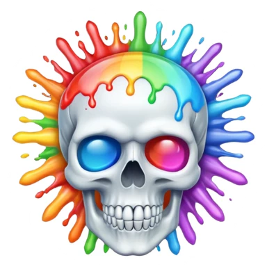 Skull exploding with gay pride sticker