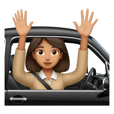 bengali girl waving in black car sticker