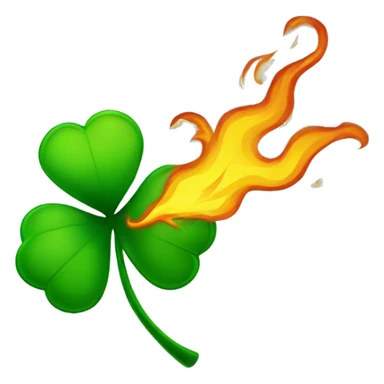 four leaf clover on fire sticker