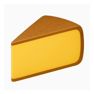 Create a realistic, minimal emoji of a wedge of Comté cheese with a yellow interior and brown natural rind. The emoji should be clearly recognizable as Comté cheese, inspired by the reference image provided. No text included. sticker