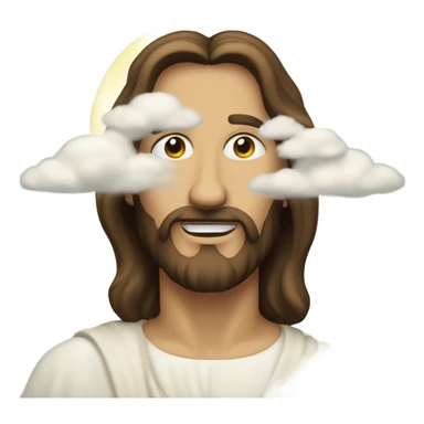 jesus on a cloud sticker
