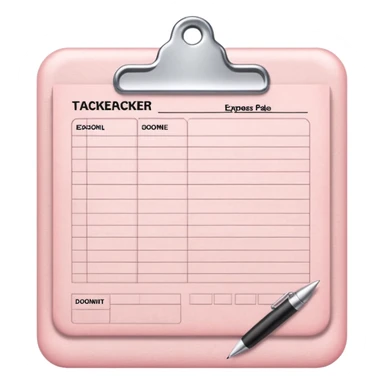 Light Pale Pink expense tracker Documents paper sticker