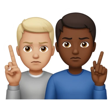 Fusión de los siguientes emojis 🖕🏽😒🖕🏼 sticker