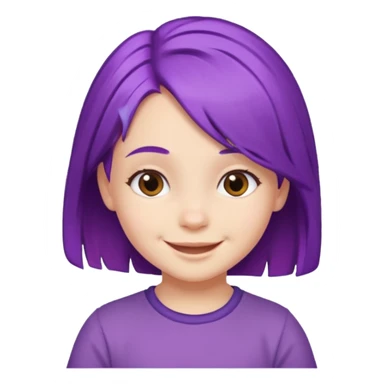 A 5-year-old girl with purple hair sticker