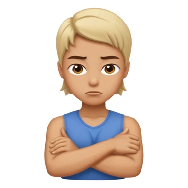 Pouting emoji arms crossed sticker