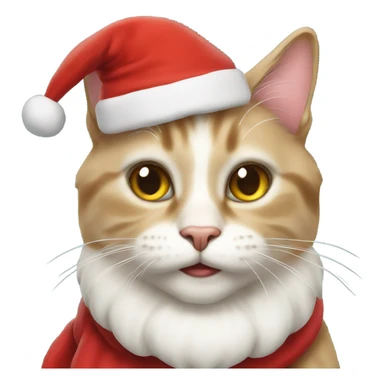 Cat santa claus sticker