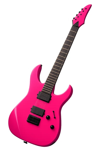 pink electric guitar, trendy sticker