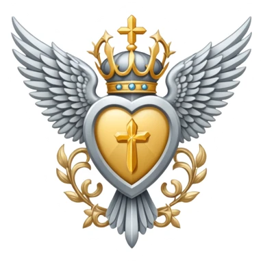 holy saint emblem with silver or white wings  sticker