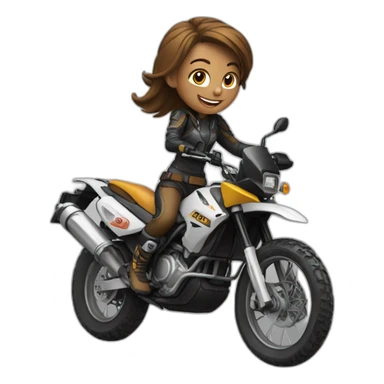 girl on an enduro motorcycle sticker