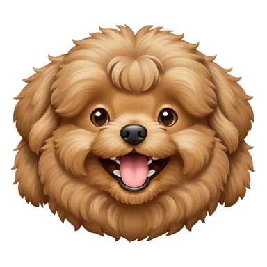 brown maltipoo laughing sticker