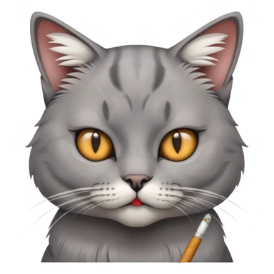 cat with cigarette in mouth staring intensely sticker