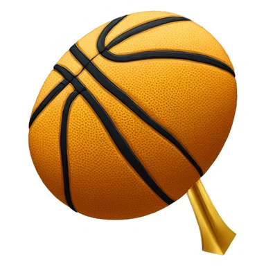 a basketball with a thin  long arrow in gold color hitting in the middle of it visably from the side sticker