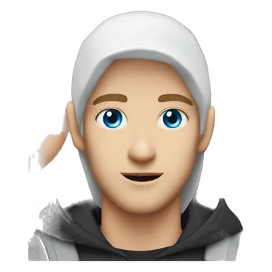 White man with blue eyes and white girl couple with blue eyes in black hoodir sticker