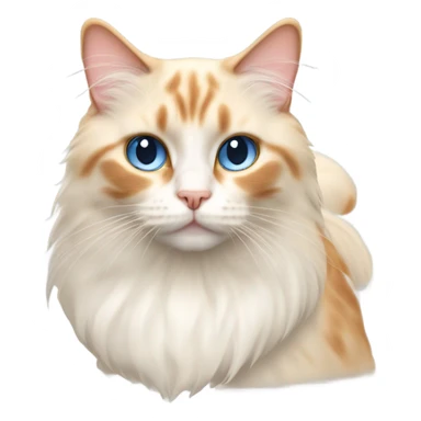 Flame point ragdoll cat with ginger ear fur sticker