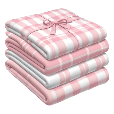 Plaid white and powder pink blankets folded sticker