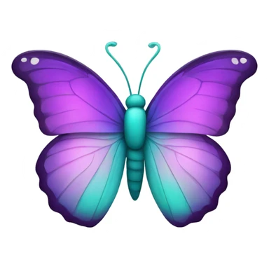 Large butterfly with turquoise and purple wings  sticker