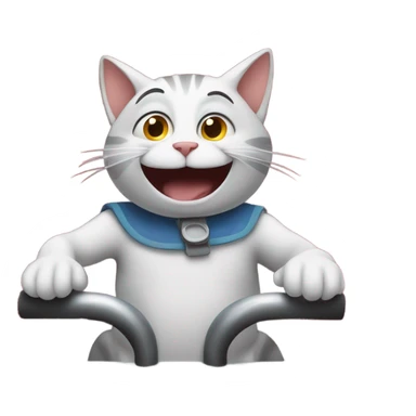 Cat riding roller coaster sticker