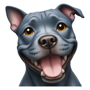 blue staffordshire bull terrier smiling sticker