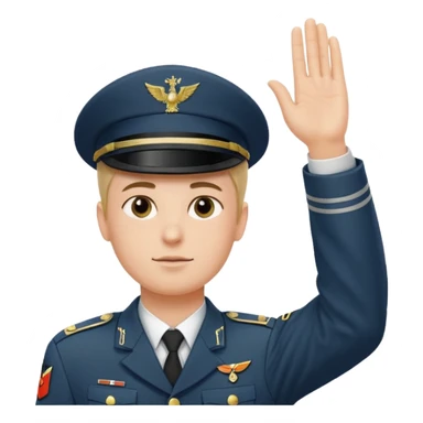 Solider giving a German salute with his hand held high and straight diagonally upward viewed from the side sticker
