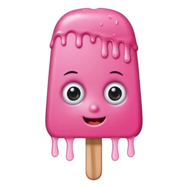 happy pink popsicle with eyes and beanie sticker