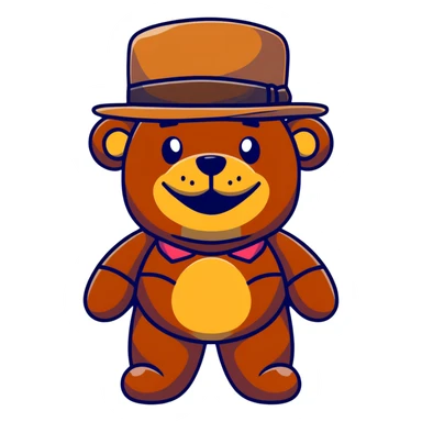 Freddy Fazbear with hat sticker