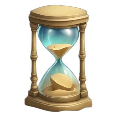 Ancient sand clock with broken glass sticker