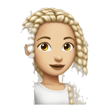 White girl with box braids sticker