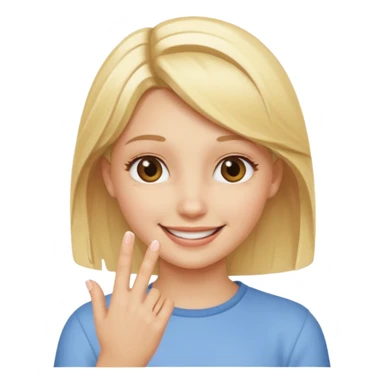 fingermouthing el gesto que es tan viral ahora en tik tok que le haga una chica rubia sticker