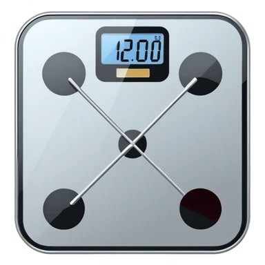 Digital weight scale with 0:00 on it sticker