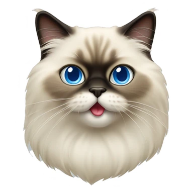 Himalayan cat with tongue out, blue eyes sticker
