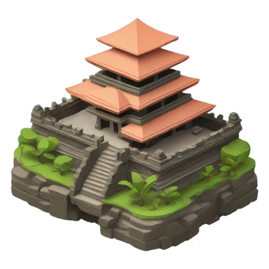 indonesian temple tanah lot isometric front view sticker