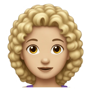 Light skin girl with black curly hair sticker