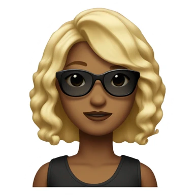 Girl with a blondy wavy bob and sunglasses that pretends to be gangsta  sticker