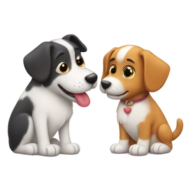 dog and cat in love sticker