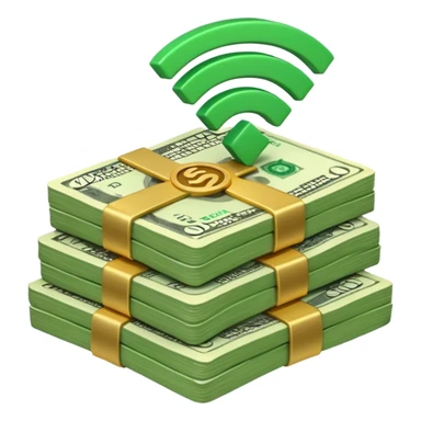 wifi money stack sticker