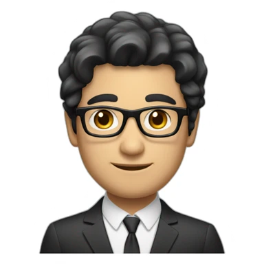 He is handsome man about 40 with black hair and eyes light skeen an he wear black glasses and suit he is employee of bank sticker